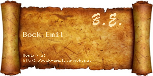 Bock Emil névjegykártya