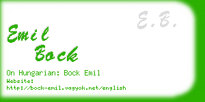 emil bock business card